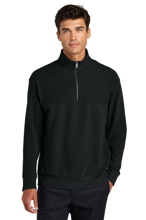 Mercer+Mettle MM3040 Linear Texture 1/4-Zip, Deep Black