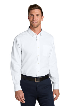 Port Authority W816 Long Sleeve Nailhead Easy Care Shirt, White
