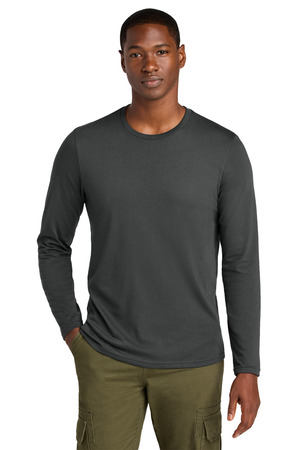 District DT185 Perfect Weight CVC Long Sleeve Tee, Charcoal
