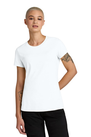 District DT188 Women's Perfect Weight CVC Tee, Bright White