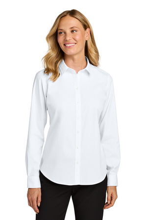Port Authority LW816 Women's Long Sleeve Nailhead Easy Care Shirt, White