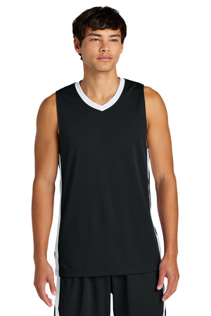 Sport-Tek ST900 Rival Basketball Rev Jersey, Black/ White