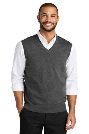 Port Authority SW2860 Easy Care Sweater Vest, Charcoal Heather