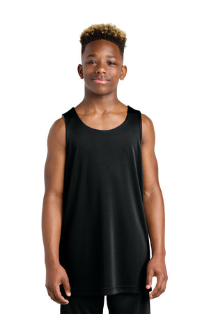 Sport-Tek YST551 Youth PosiCharge Competitor Rev Tank, Black/ White