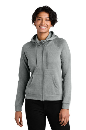 AllMade AL5003 Women's Organic CVC Fleece Full-Zip Hoodie, Aluminum Grey Heather