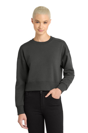 District DT1105 Women's Perfect Weight Fleece Cropped Crew, Charcoal