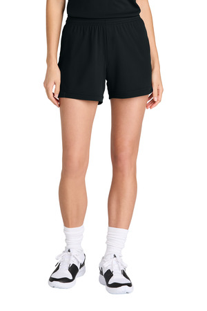 Sport-Tek LST442 Women's Club 5 Short, Black/ Black