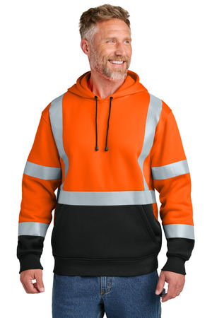 CornerStone CSF301 ANSI 107 Class 3 Heavy-Duty Fleece Pullover Hoodie, Safety Orange