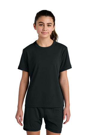 Sport-Tek YST440 Youth Club Short Sleeve Crew, Black/ Black