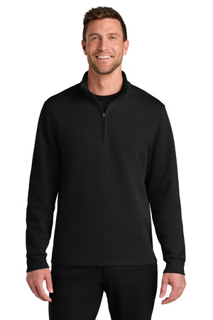 Port Authority K210 Wearever Signature Double Pique 1/4-Zip, Deep Black