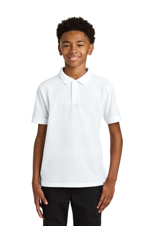 Port Authority Y200 Youth Wearever Signature Pique Polo, White