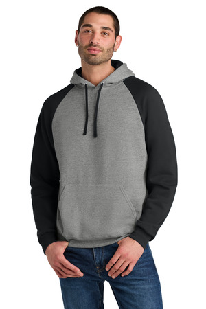 Jerzees 96C Unisex NuBlend Colorblock Raglan Hoodie Sweatshirt, Oxford/ Black