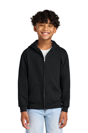 Jerzees 993B Youth NuBlend Full-Zip Hooded Sweatshirt, Black