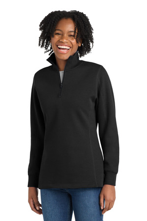 Sport-Tek LST253 Women's 1/4-Zip Sweatshirt, Black