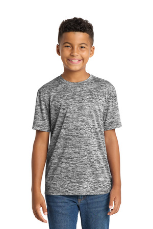 Sport-Tek YST390 Youth PosiCharge Electric Heather Tee, Black Electric