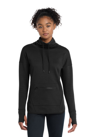 Sport-Tek LST280 Women's Triumph Cowl Neck Pullover, Black