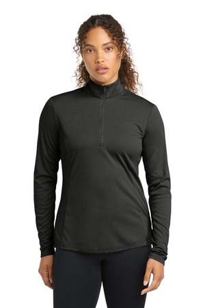 Sport-Tek LST469 Women's Endeavor 1/2-Zip Pullover, Black Heather