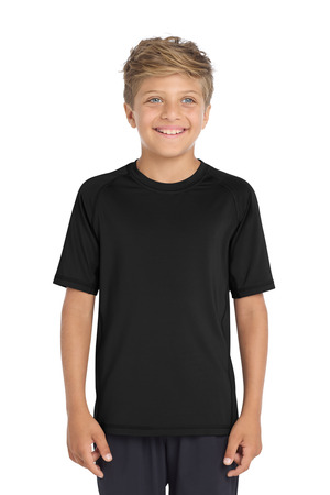 Sport-Tek YST470 Youth Rashguard Tee, Black