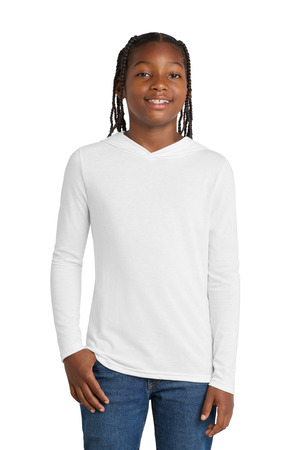 District DT139Y Youth Perfect Tri Long Sleeve Hoodie, White