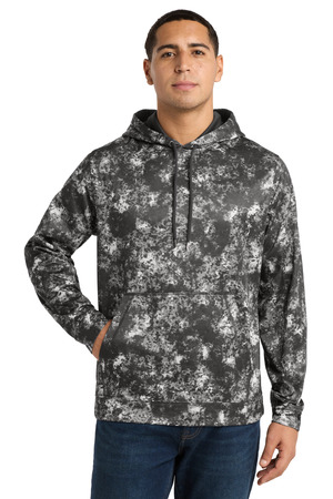 Sport-Tek ST230 Sport-Wick Mineral Freeze Fleece Hooded Pullover, Black