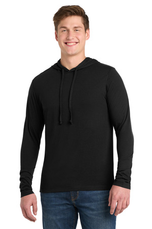 Sport-Tek ST406 PosiCharge Tri-Blend Wicking Long Sleeve Hoodie, Black Triad Solid