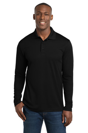 Sport-Tek ST640LS PosiCharge RacerMesh Long Sleeve Polo, Black