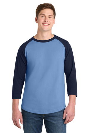 Sport-Tek T200 Colorblock Raglan Jersey, Carolina Blue/ Navy