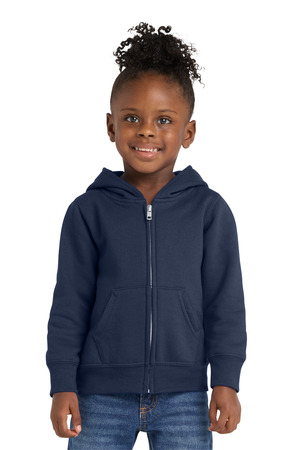 Port & Co CAR78TZH Toddler Core Fleece Full-Zip Hooded Sweatshirt, Navy