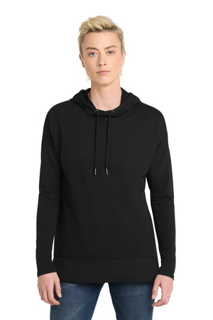 District DT671 Women's Featherweight French Terry Hoodie, Black