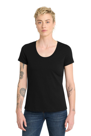 District DT7501 Women's Flex Scoop Neck Tee, Black