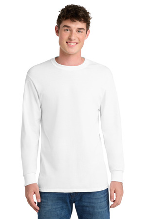 Port & Co PC55LS Long Sleeve Core Blend Tee, White