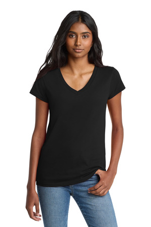 District DT8001 Women's Re-Tee V-Neck, Black