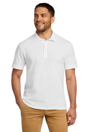 Port & Co KP1500 Combed Ring Spun Pique Polo, White