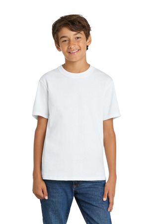 Port & Co PC54Y Youth Core Cotton Tee, White
