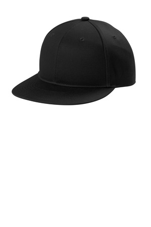 Port Authority C406 Snapback Flat Bill Cap, Black