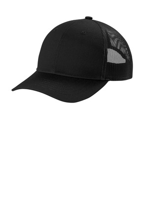 Port Authority YC402 Youth Snapback Trucker Cap, Black