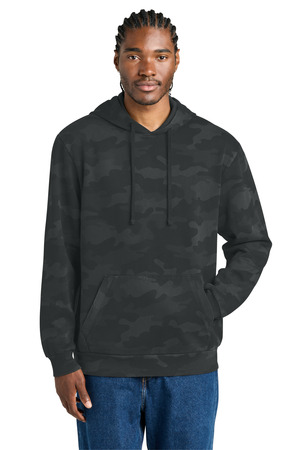 District DT2200C Wash Camo Fleece Hoodie, Black