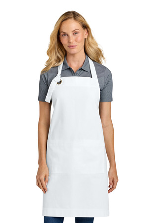 Port Authority A900 Signature Heavy Twill Bib Apron, White