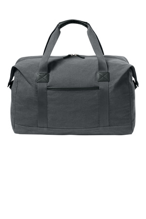 Port Authority BG8030 Washed Canvas Duffel, Grey Steel