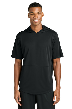 Sport-Tek ST445 Club Short Sleeve Hoodie, Black