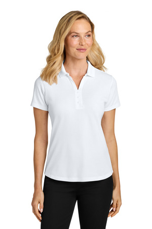 Port Authority LK620 Women's Plaited Pique Polo, White