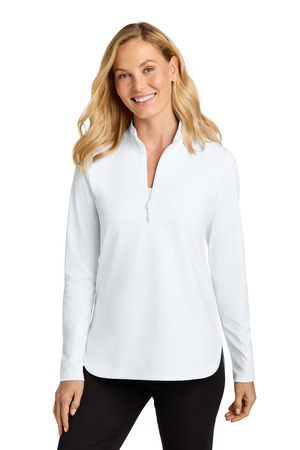 Port Authority LK880 Women's C-FREE Double Knit 1/4-Zip, White