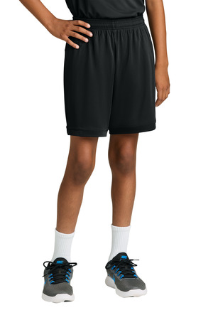Sport-Tek YST4420 Youth Club 5 Short, Black/ Black