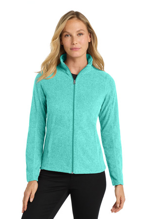 Port Authority L235 Women's Heather Microfleece Full-Zip Jacket, Aqua Green Heather