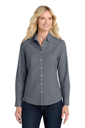 Port Authority L658 Women's SuperPro Oxford Shirt, Black