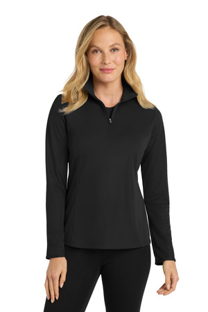 Port Authority L806 Women's Pinpoint Mesh 1/2-Zip, Black