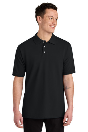Jerzees 443M Unisex Premium Ring Spun Cotton Pique Sport Shirt, Black