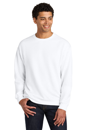 Jerzees IC48M Ultimate Unisex CVC Ring Spun Crewneck Sweatshirt, White