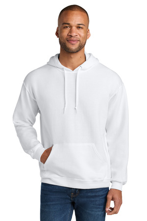 Jerzees IC49M Ultimate Unisex CVC Ring Spun Hooded Sweatshirt, White
