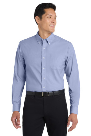 Port Authority TLS640 Tall Crosshatch Easy Care Shirt, Chambray Blue